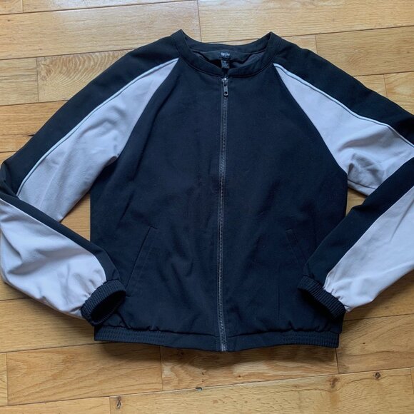 Mossimo Colorblock Track Jacket Black & Gray | Size Small - Picture 2 of 8